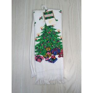 Holiday Traditions vintage 90s Christmas tree kitchen‎ hand towel unused W/SPOTS